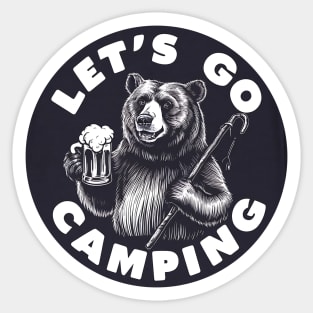 Let’s Go Camping Funny Sticker